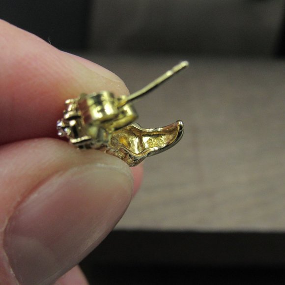 Sterling Triple Floral Sapphire Gem Earrings - Picture 4 of 6